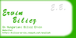 ervin bilicz business card